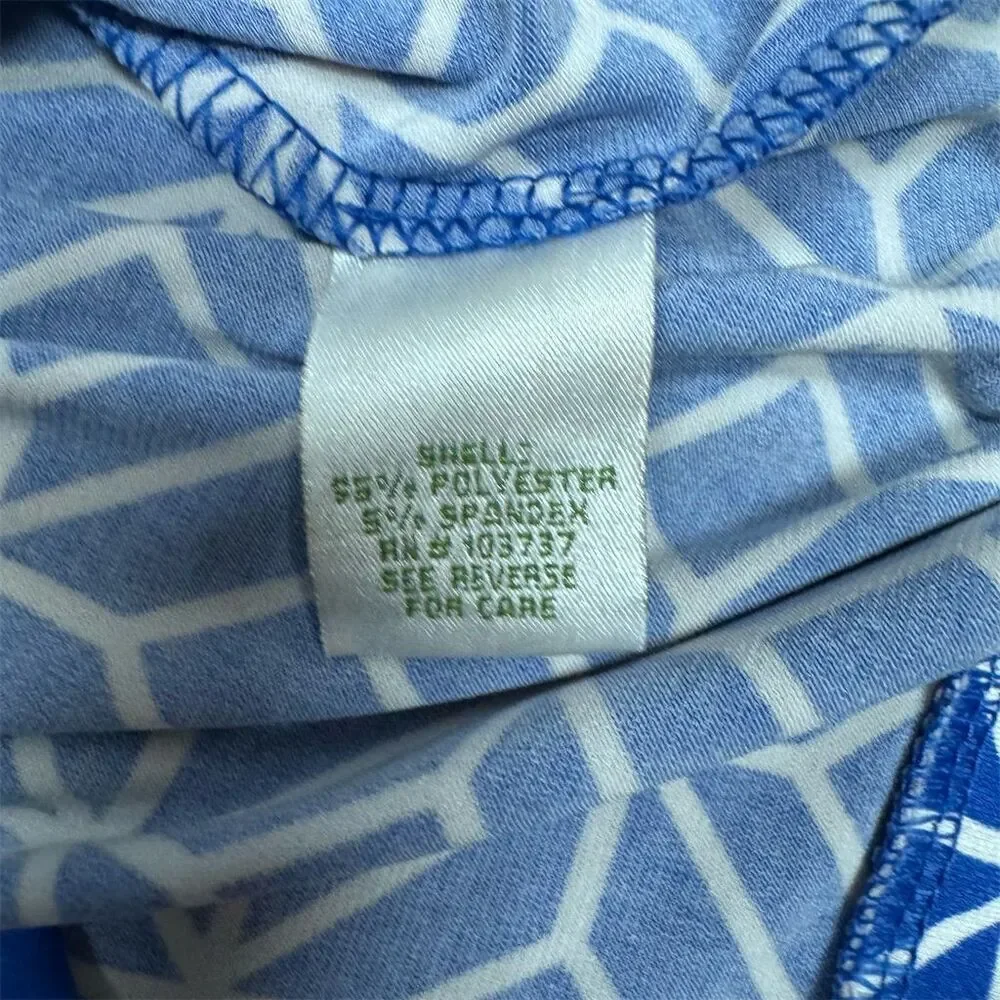 EUC Donna Morgan Women's Blue Geometric Dress Size 4 - Picture 6 of 6